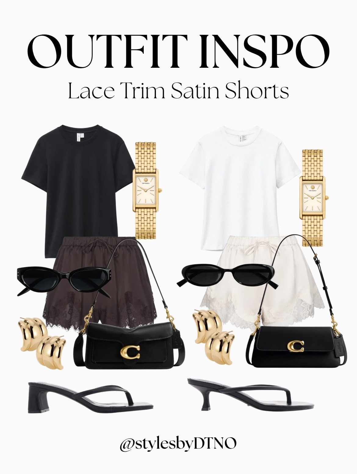 Styling lace trim satin shorts with cotton t shirts and black Coach shoulder bags (affordable alternatives are listed below)

Tags: Summer Outfit, Minimalist Fashion, What To Wear, OOTD, Look For Less, Outfit Inspo, Neutral Fashion, Elevated Chic, Lili Claspe Gold Earrings, Billini Heeled Sandals, Pinterest Fashion, H&M, Abercrombie & Fitch, Brunch Outfit, Date Night Outfit,

#LTKootd #LTKSeasonal #LTKSaleAlert
