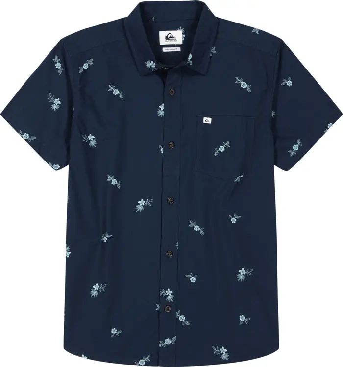 Kids' Vacation Short Sleeve Cotton Button-Up Shirt | Nordstrom