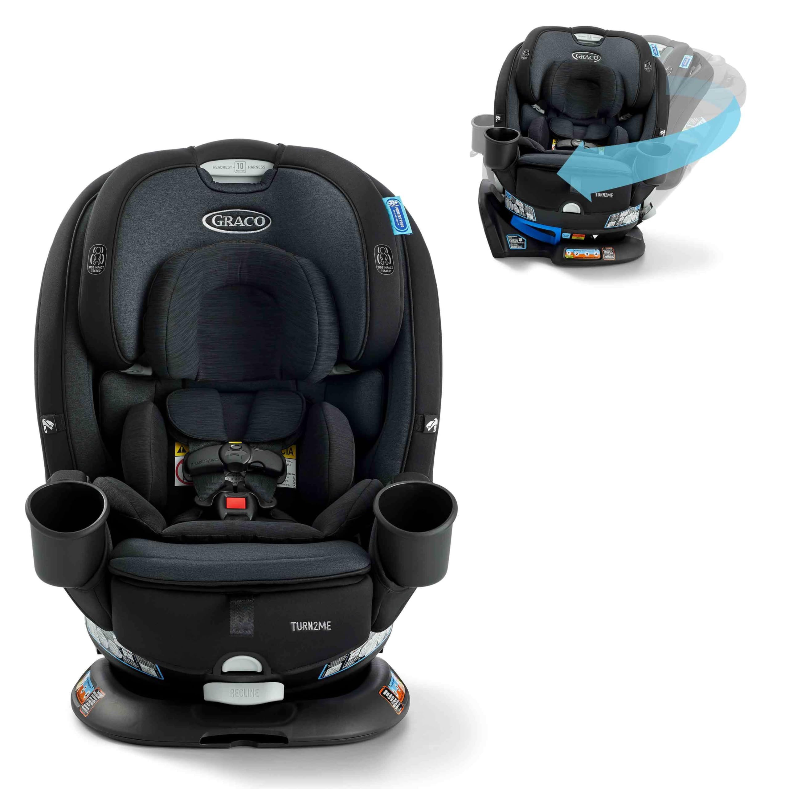 Graco Turn2Me 3-in-1 Rotating Convertible Car Seat, Cambridge, Featuring Headrest and Harness Adj... | Amazon (US)