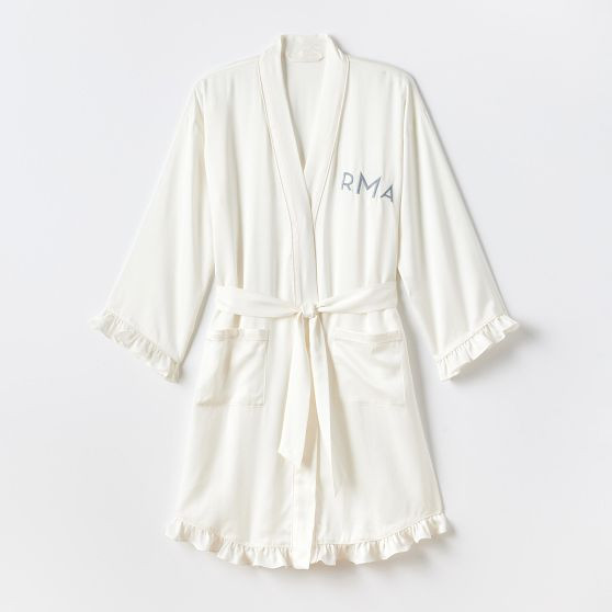 Ruffle Sateen Robe | Mark and Graham