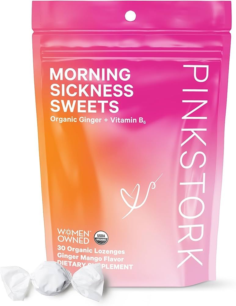 Pink Stork Morning Sickness Sweets, Organic Mango Ginger Candy with Vitamin B6 for Morning Sickne... | Amazon (US)
