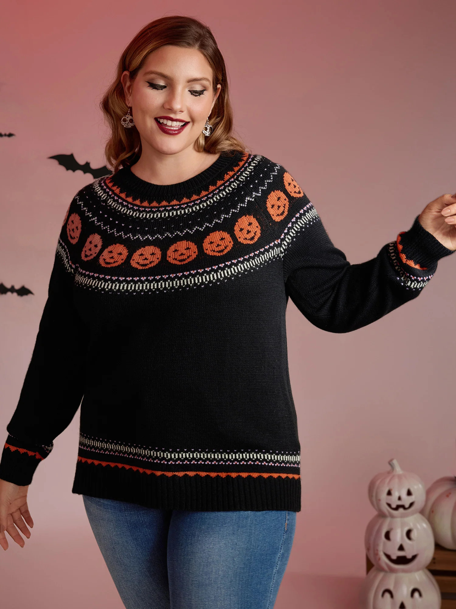 Halloween Fair Isle Yoke Pullover | Bloomchic