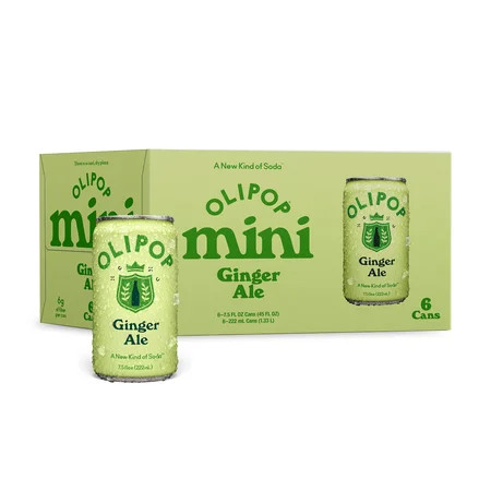 Olipop Minis Prebiotic Soda Pop, Ginger Ale, High Fiber, 7.5 fl oz 6 Pack | Walmart (US)