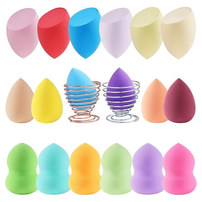 Makeup Sponge 18 Pcs Set-Beauty Sponge Foundation Blending Sponge with 2 Pcs Egg Sponge Blending ... | Amazon (US)