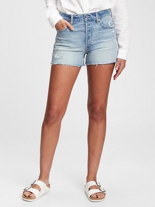 3'' High Rise Destructed Cheeky Shorts With Washwell™ | Gap (US)