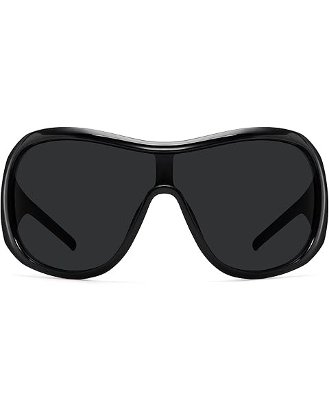 Oversized Trendy Wrap Around Sunglasses for Women Men - Cool Concert shades 2000s Retro Round Big... | Amazon (US)