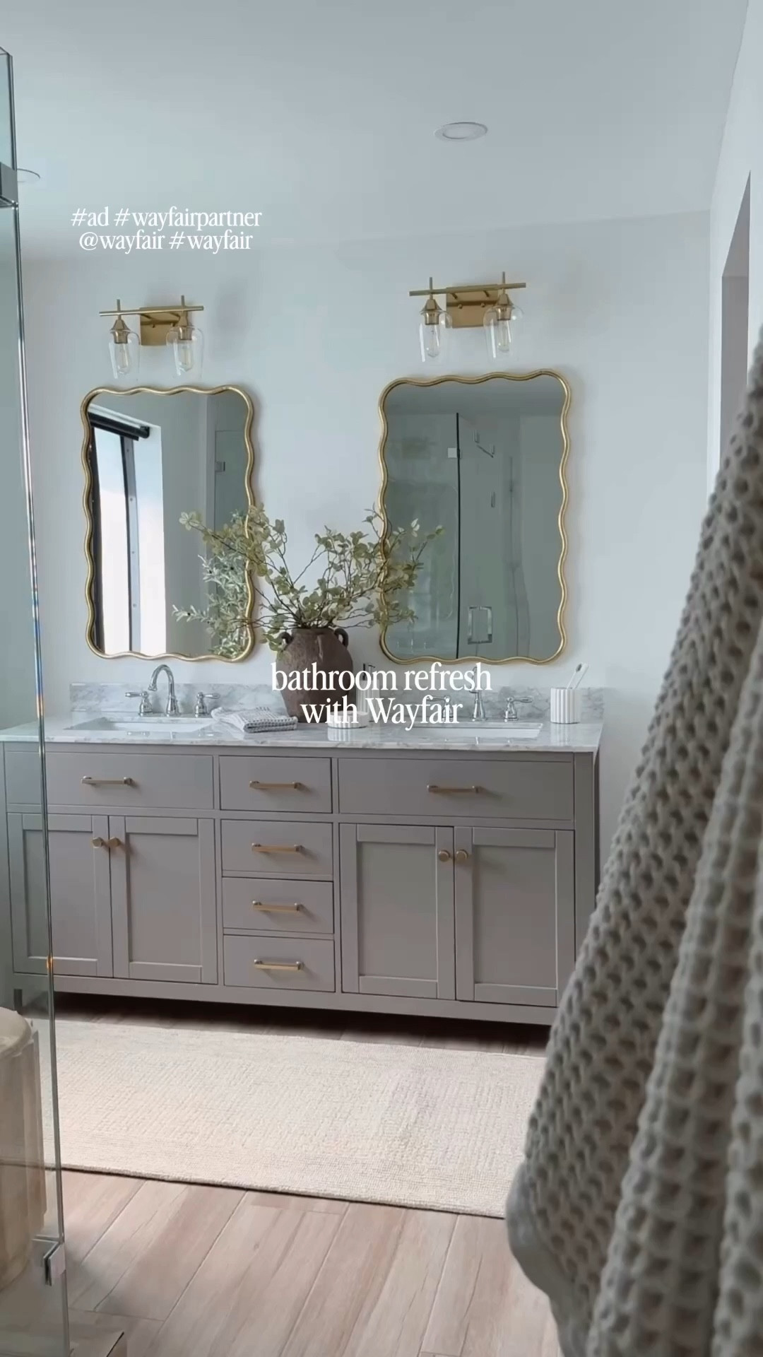 Proof that you don’t need a huge renovation to change the look of your bathroom 🤍 @Wayfair has so many beautiful bathroom finds like vanities, mirrors, towels, accessories & more! Linking a few favs below ✨ #ad 

#wayfairpartner #wayfair #bathroom #bathroomdecor #bathroomreno #vanity #bathroomrunner #bathroomaccessories #bathroommirror #wayfairfinds #home #homedecor

#LTKHome #LTKSaleAlert