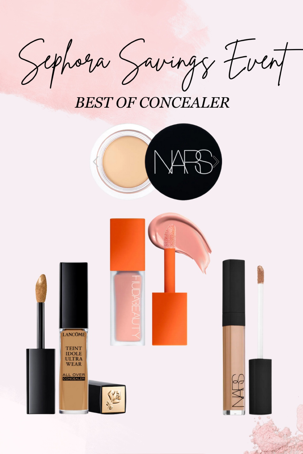 Happy Sephora Holiday Sale!!! 🖤Wanted to share my picks for best of concealers! 

Rouge members can start shopping 20% off site wide today! Use code: SAVINGS at check out!  

Shades I wear:
Nars: custard
Nars pot: ginger 
Huda: peach 

#LTKSaleAlert #LTKBeauty #LTKHoliday