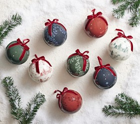 Chris Loves Julia Decoupage Ball Ornaments, Set of 8 | Pottery Barn Kids