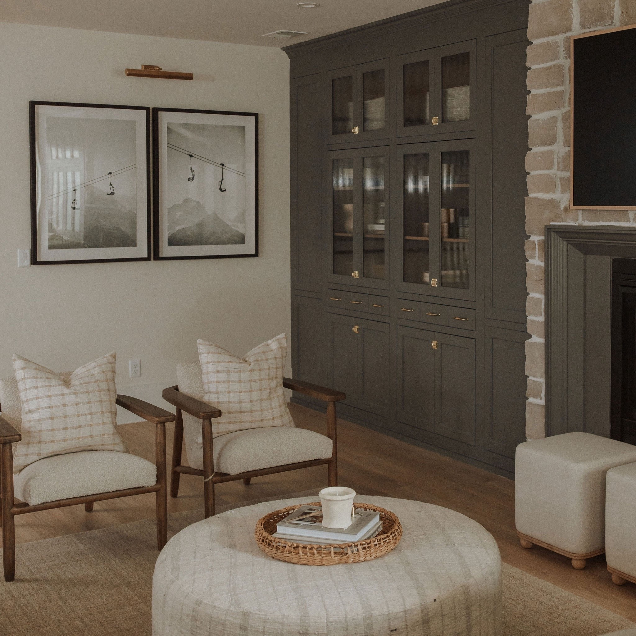 A cozy Colorado living room. This ottoman is a great coffee table option if you have kids! 

#LTKSeasonal #LTKSaleAlert #LTKHome