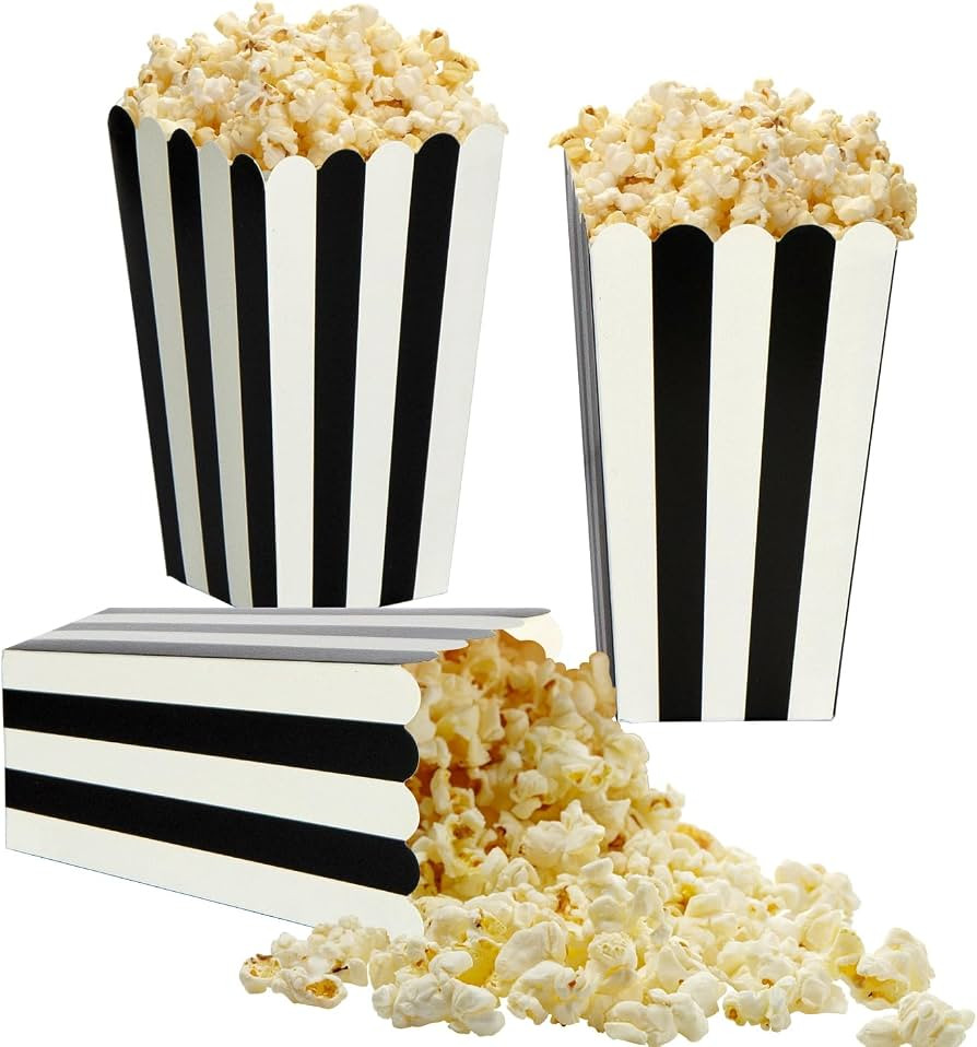 XIEHE 24 Pack Striped Popcorn Boxes - Carnival Parties Mini Paper Popcorn and Candy Containers, P... | Amazon (US)