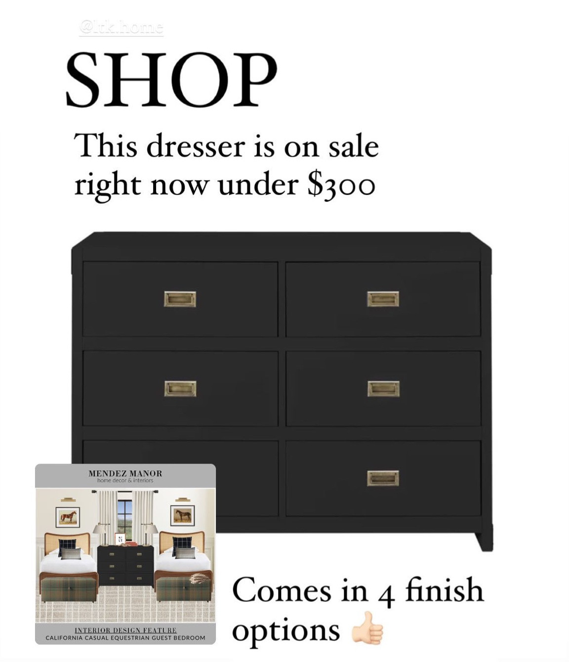 Love this double dresser now under $300! Perfect for a guest room or kids room. 

#dresser #furniture #homedecor 

#LTKStyleTip #LTKHome #LTKSaleAlert