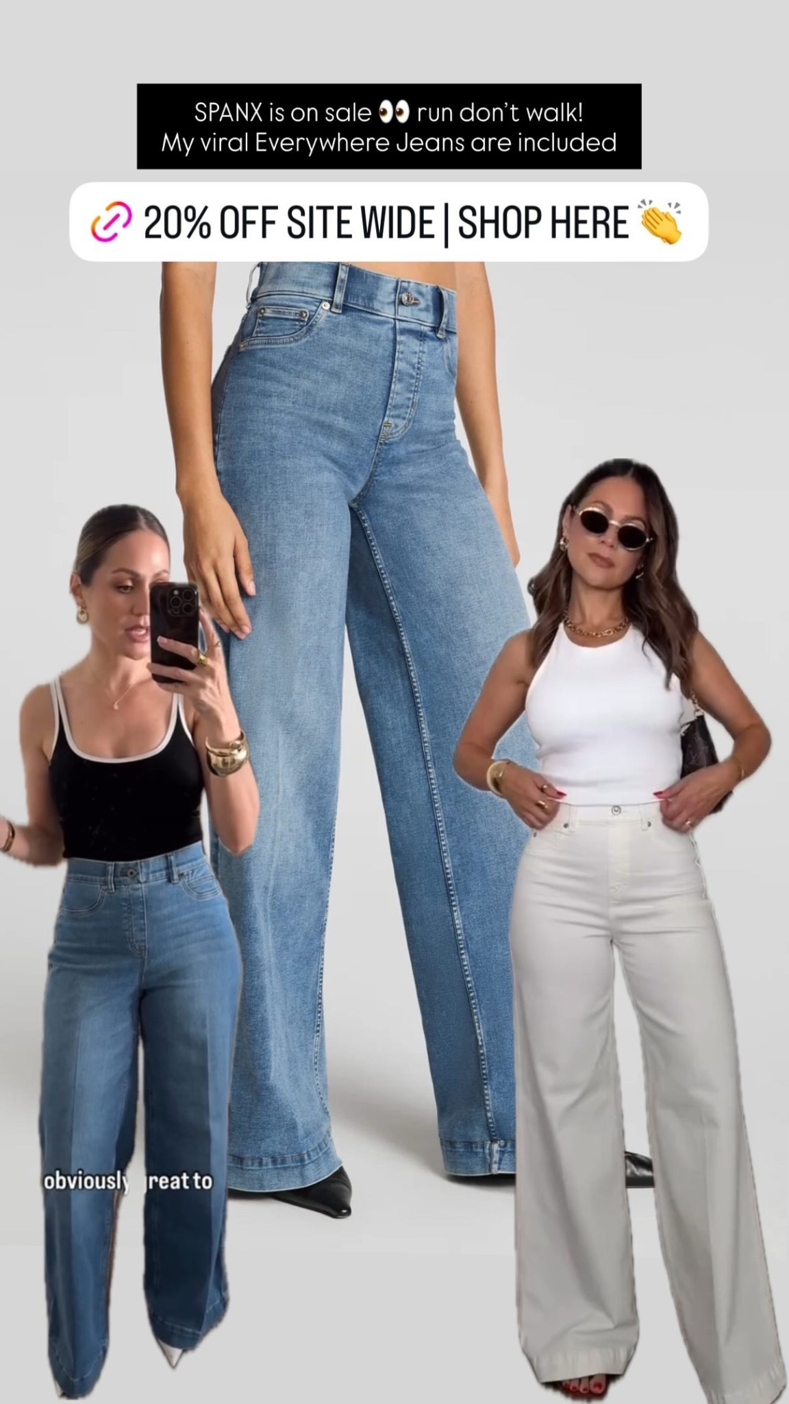 SPANX is on sale 👀 run don’t walk! 
My viral Everywhere Jeans are included
