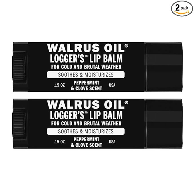 WALRUS OIL - Logger's Lip Balm, 2-Pack, Vegan, 100% Natural Ingredients - Peppermint & Clove Scen... | Amazon (US)