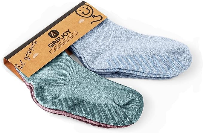Gripjoy Toddler Socks with Grippers - Non Slip Socks for Kids - Toddler Grip Socks - 4 Pairs | Amazon (US)