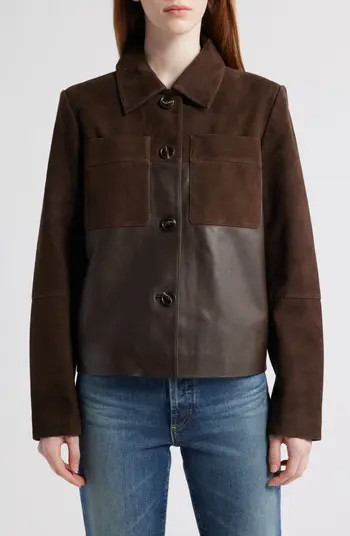 Bernardo Short Suede & Leather Jacket | Nordstrom | Nordstrom