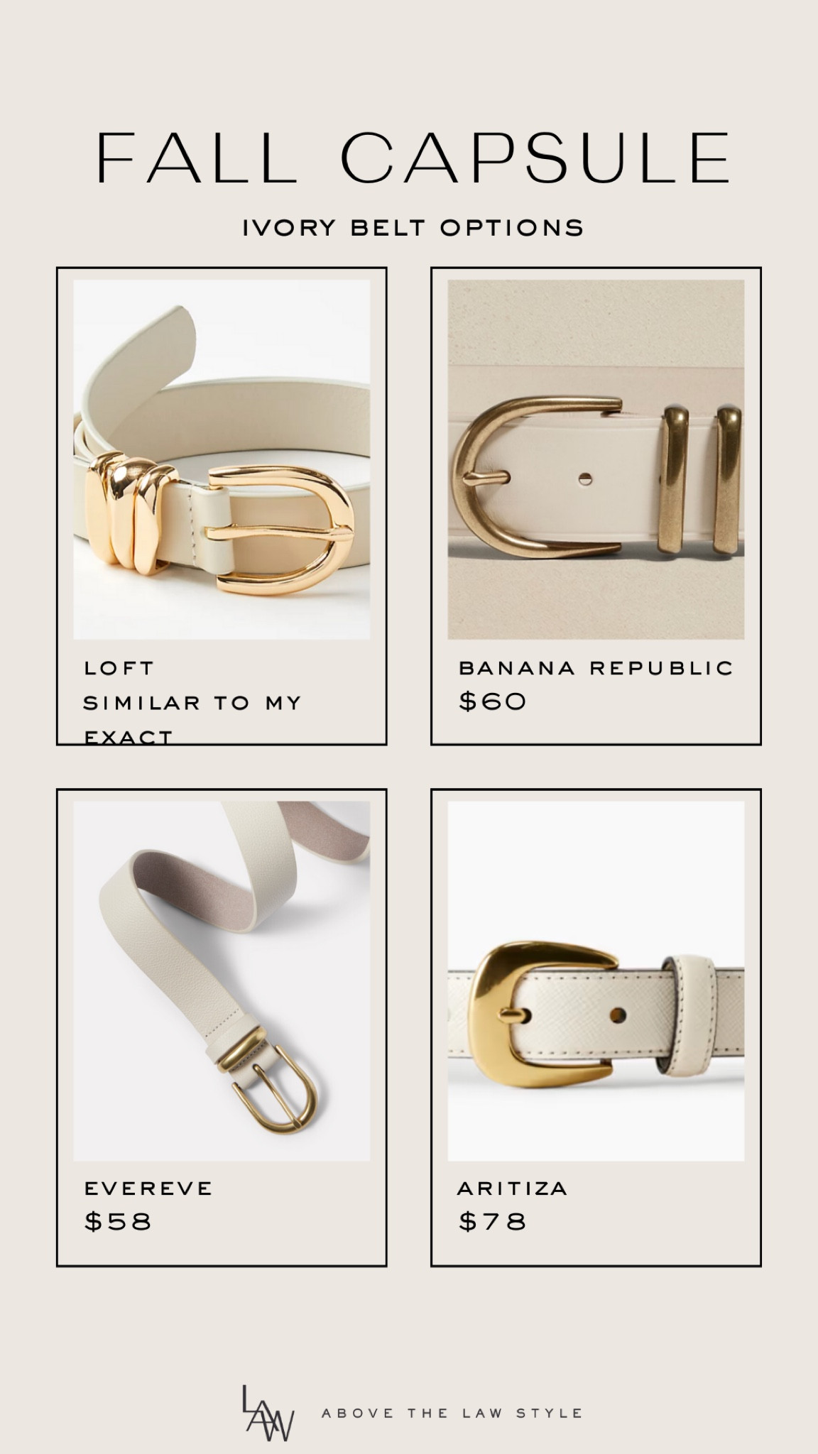 Fall Capsule: Ivory Belt

#LTKFindsUnder100 #LTKStyleTip #LTKFindsUnder50