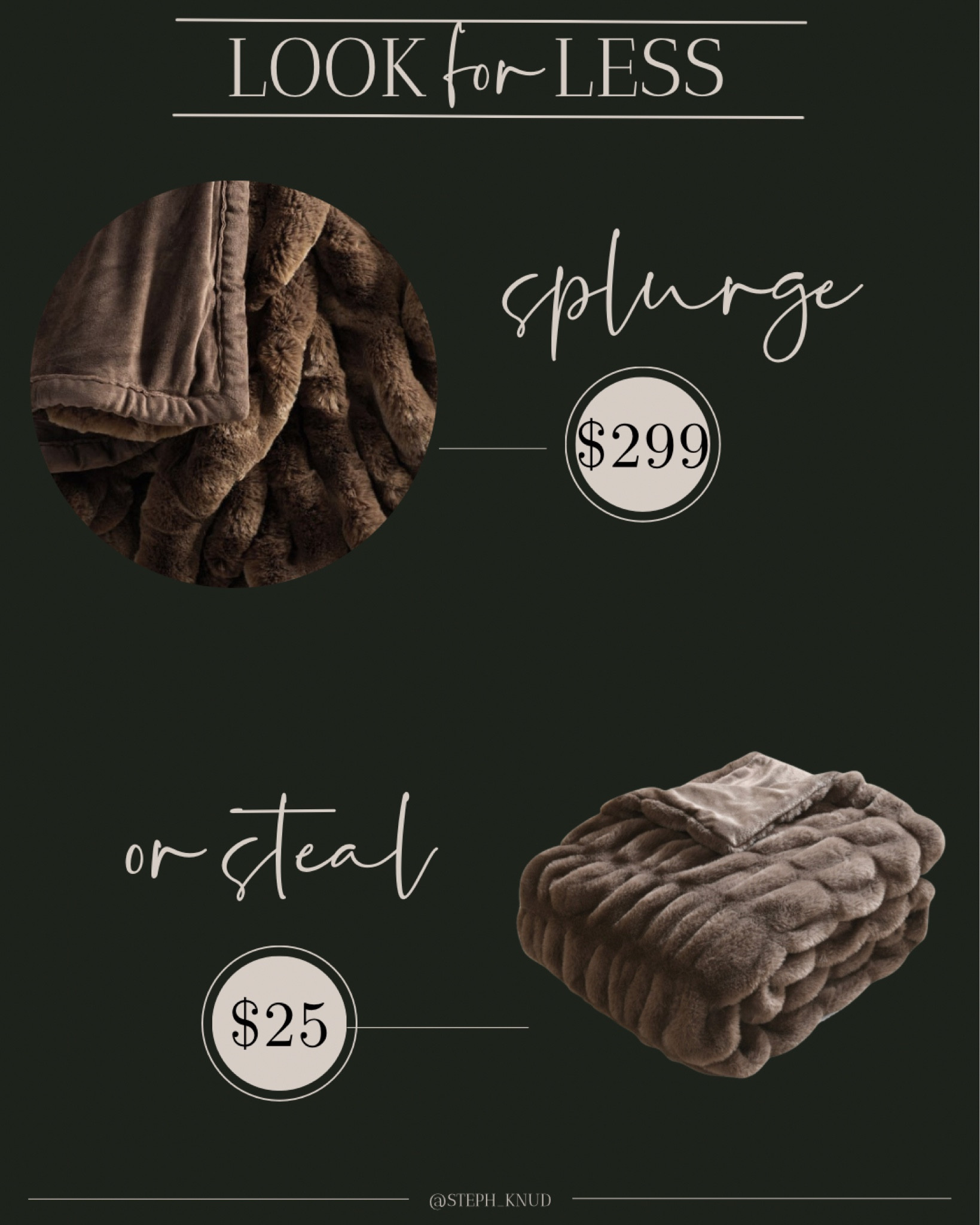 💲 LOOK FOR LESS 💲

The perfect cozy fur throw blanket, perfect for the winter months! Multiple color options for both larger and smaller budgets! 

#LTKhome #LTKHoliday #LTKSeasonal
