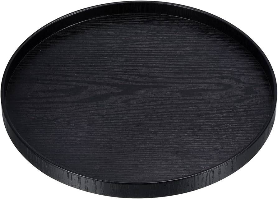 PATIKIL Wood Serving Tray 12 Inch, Round Decorative Platter for Home Decor Kitchen Table Candle H... | Amazon (US)