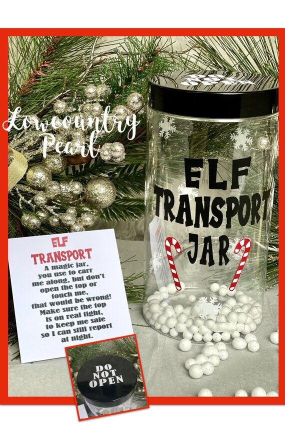 Elf *TRANSPORT JAR*, Safe Plastic Jar to carry your Elf around with you, Fake Snowballs, Jar Only... | Etsy (US)