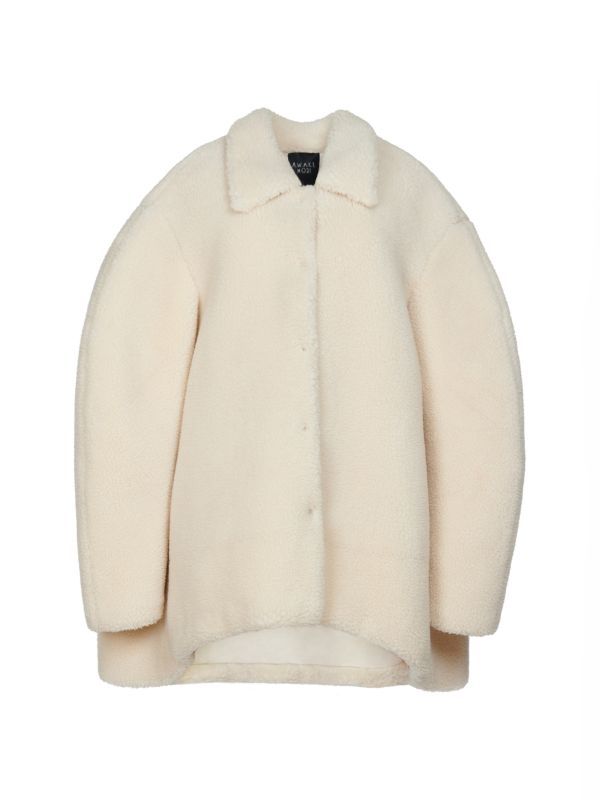Faux Shearling Rounded Snap Button Jacket | Saks Fifth Avenue OFF 5TH