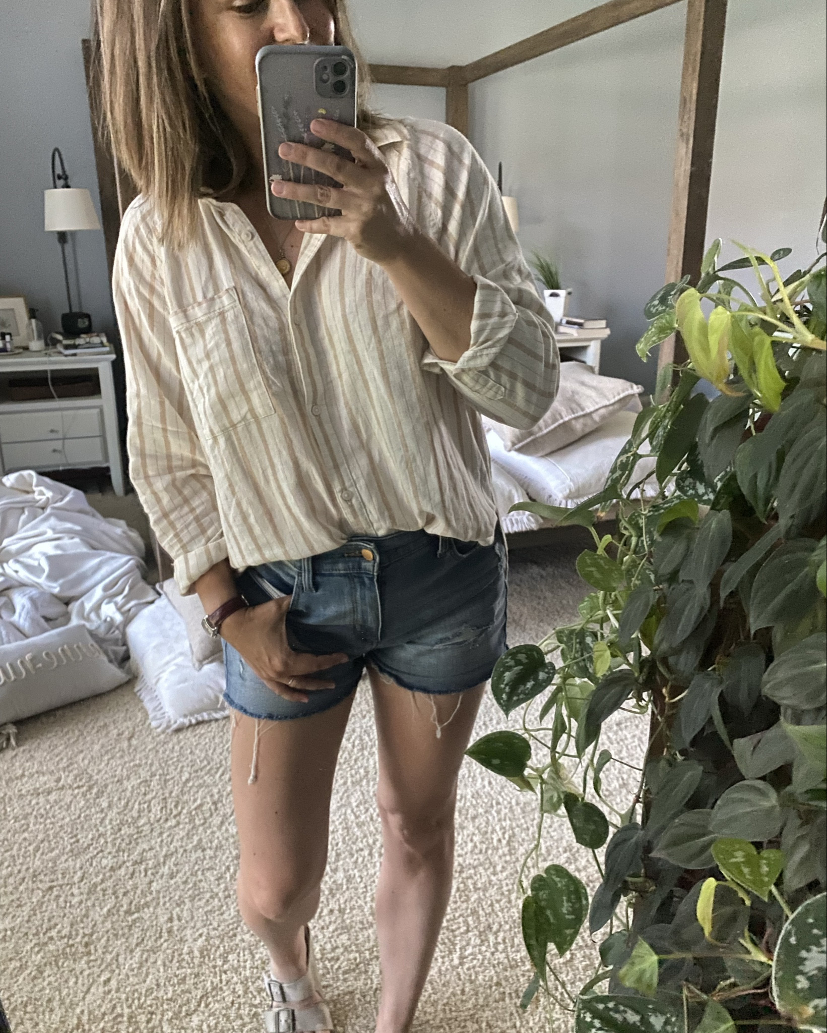 On Sundays I do nothing.
Well, that’s not true. I do lots of things, but none of them are glamorous. Most of them involve laundry (peel the unmade bed waiting for their clean sheets in the background), week prep, and house cleaning.
So my main goal is: COMFORT.
I snagged this linen blend shirt from Aerie yesterday and immediately ordered it in two more colors. It’s so soft and lightweight it might just be the perfect summer shirt.
Also, it’s on SALE. 
So snag it today in every color you can. It’s oversized so size down if you like a closer fit.  But otherwise, it’s perfection. 

#LTKSeasonal #LTKFindsUnder50 #LTKSaleAlert