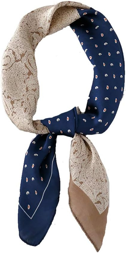 FONYVE Silk Feeling Scarf Medium Square Satin Head Scarf for Women 27.5 × 27.5 inches | Amazon (US)