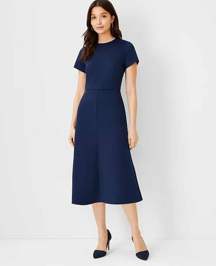 The Midi Flare Dress in Double Knit | Ann Taylor (US)