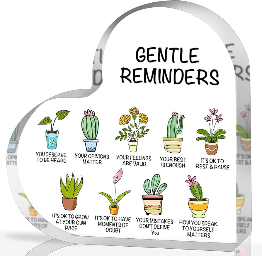 Gentle Reminders Decor, Positive Affirmations Desktop Art Decorations for Home Therapy Office Sch... | Amazon (US)