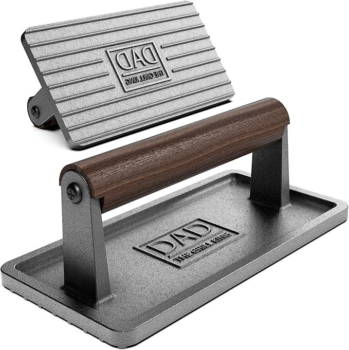 Soho Grilling Gift for Dad, BBQ Cast Iron Grill Press for Smash Burger, Hamburger, Meat, Bacon (2... | Amazon (US)