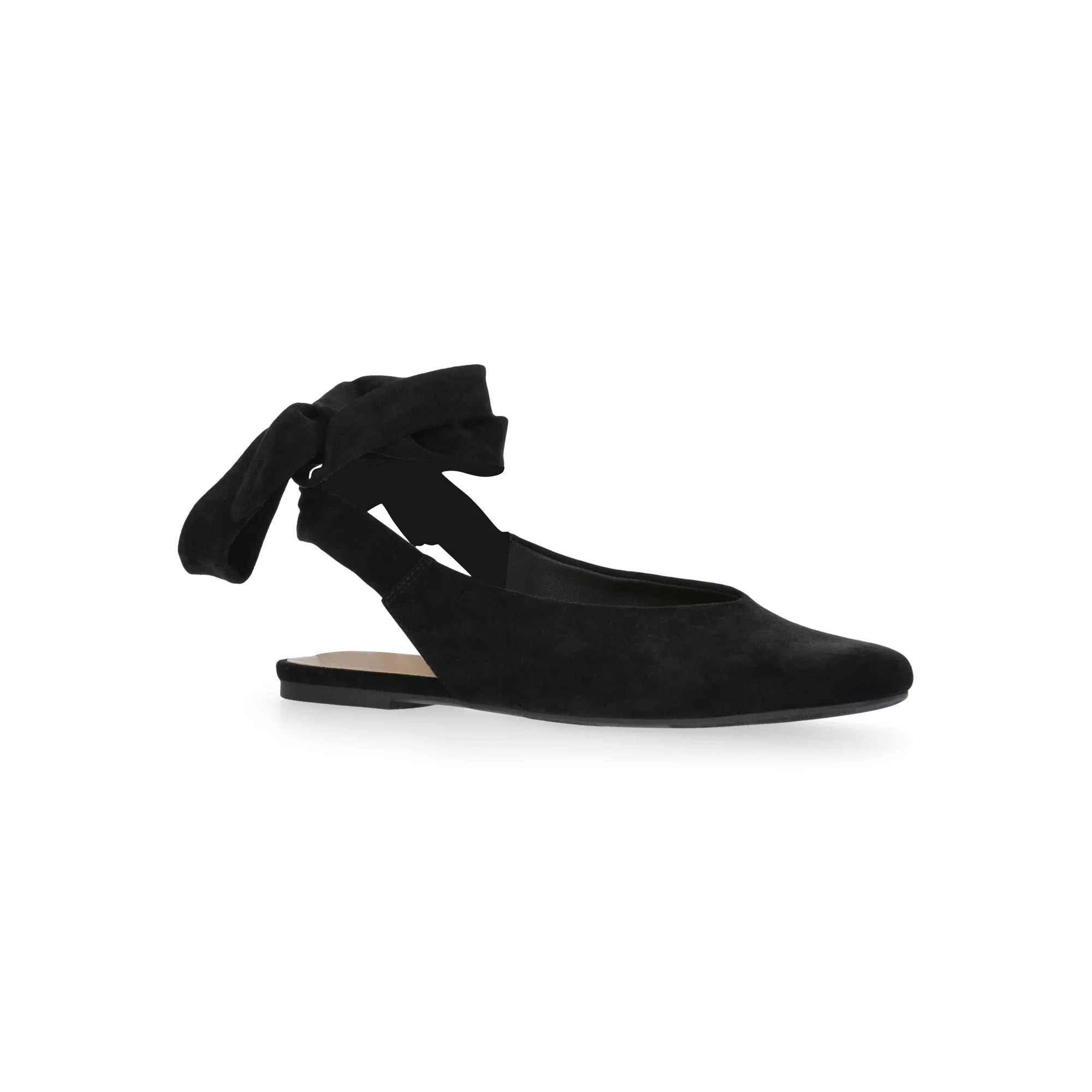Scoop Women's Faux Suede Ankle Wrap Ballet Flats | Walmart (US)