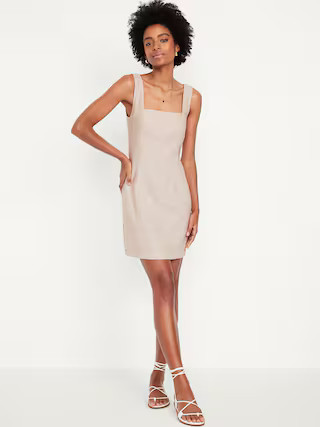 Sleeveless Linen-Blend Mini Dress | Old Navy (US)