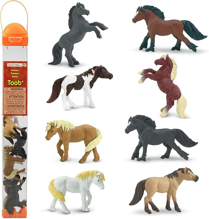 Safari Ltd. Ponies TOOB - 8 Figurines: Dartmoor, Highland, Fell, Welsh, Quarter, Shetland, Chinot... | Amazon (US)