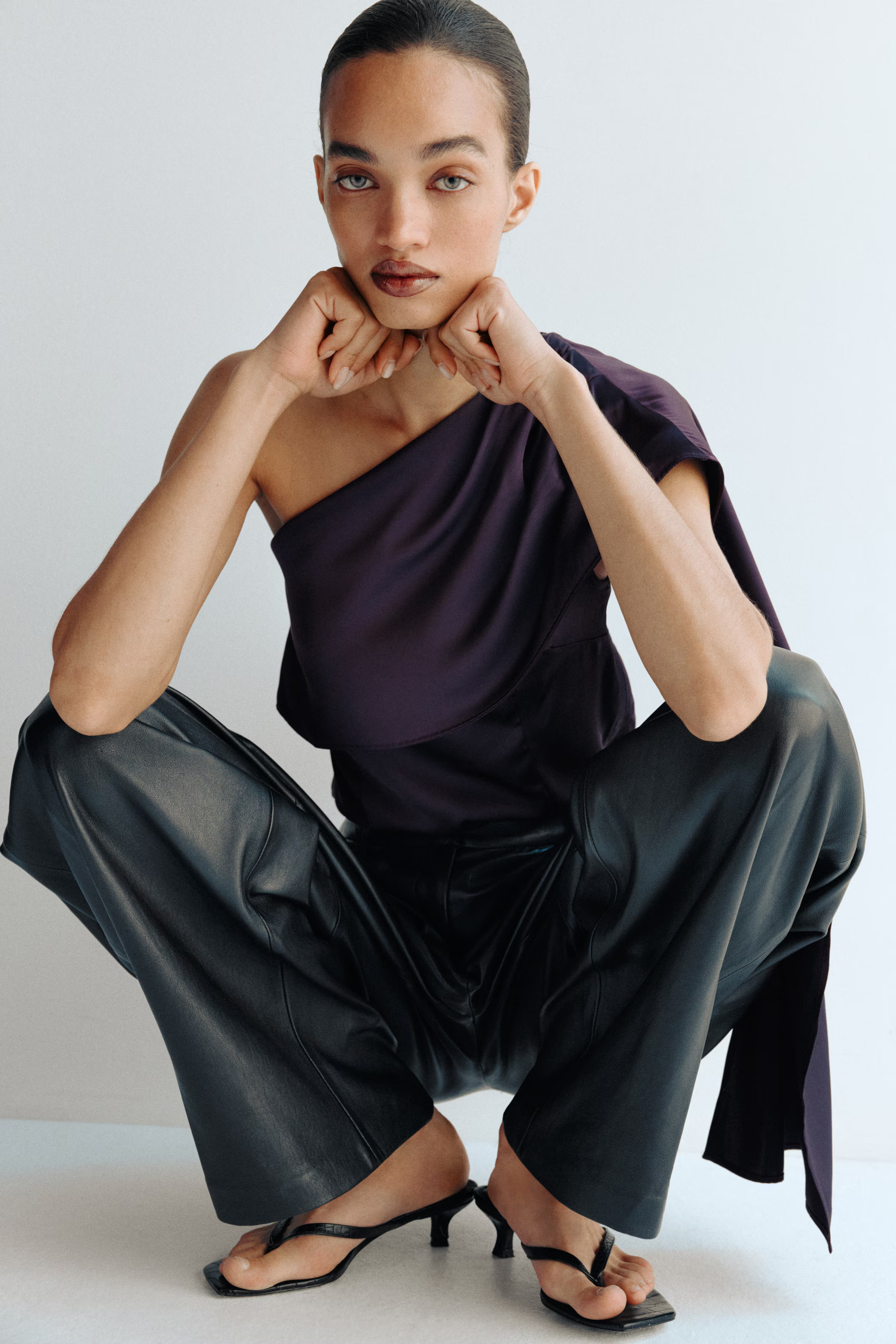 Scarf-detail satin top | H&M (UK, MY, IN, SG, PH, TW, HK)