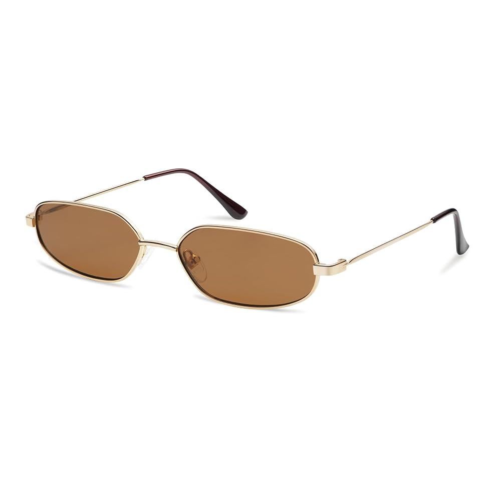Small Oval Sunglasses For Women Men Retro Rectangle Metal Sun Glasses AP3685 | Amazon (US)