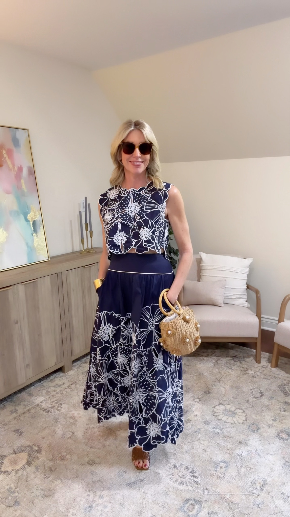 This Farm Rio showstopper is a splurge but I feel amazing in it! ❤️ And it's all about how we feel, right?! This will definitely be showing up multiple times this summer. 

For reference, I'm wearing a small in the top and xs in the skirt.

#LTKootd #LTKOver40 #LTKgrwm