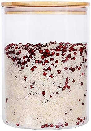 Large Glass Food Storage Container, 100 FL OZ (3000ml) Glass Food Canister with Airtight Bamboo L... | Amazon (US)