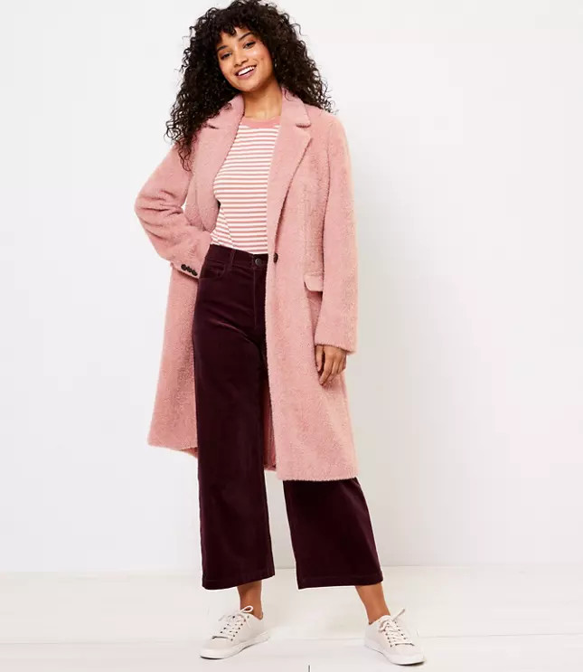 Cozy Herringbone Coat | LOFT