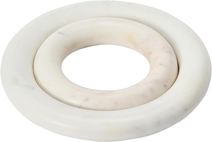 Creative Co-Op, Set of 2 Marble Trivets for Dining Table, White | Amazon (US)