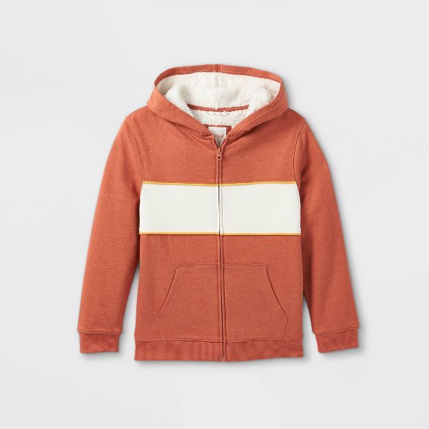 Boys' French Terry Colorblock Hoodie Sweatshirt - Cat & Jack™ Orange | Target