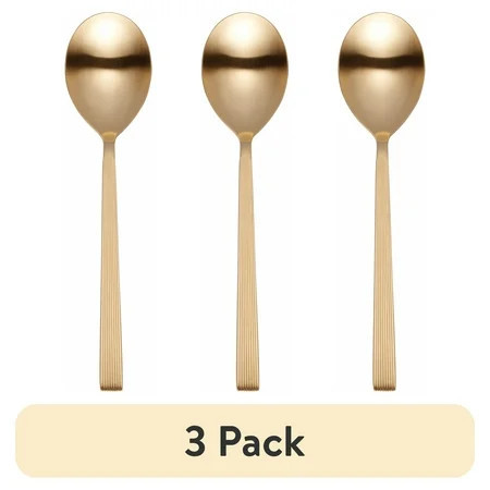 (3 pack) Better Homes & Gardens Stainless Steel Serving Spoon, Gold, Casual | Walmart (US)