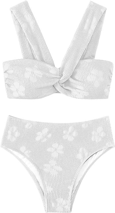 Lilosy Sexy Halter Full Coverge Floral Pattern High Waisted Bikini Women Bathing Swimsuit Set 2 P... | Amazon (US)