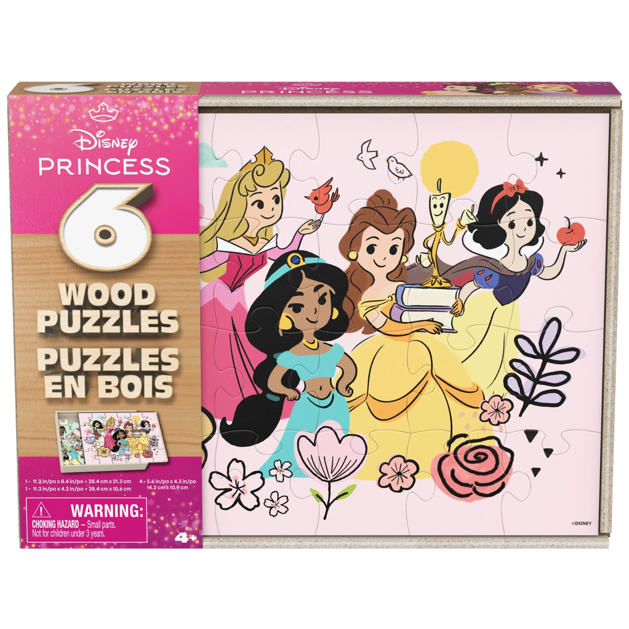 Spin Master Games, 6-Pack Of Disney Princess Wood Jigsaw Puzzles for Kids Ages 3 and up | Walmart (US)