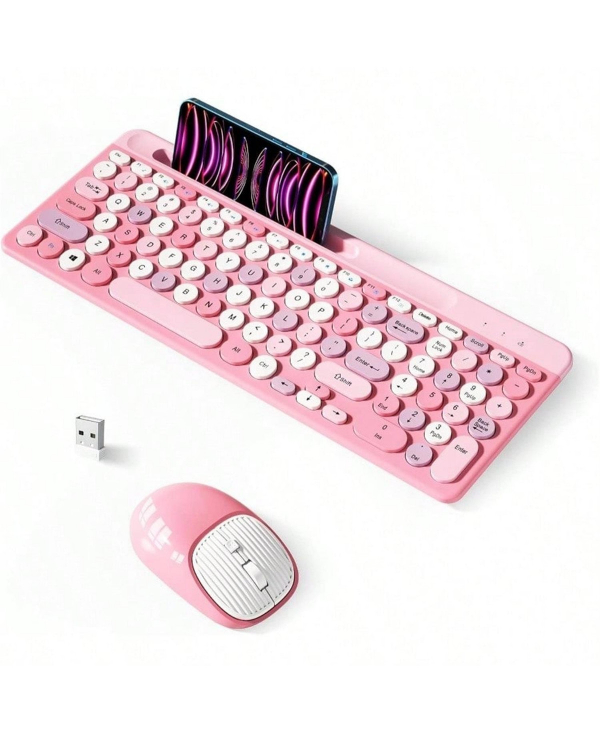 risokeys Wireless Keyboard and Mouse Combo - Retro Design with Round Keycaps, 2.4GHz Full-Size Wireless Keyboard Mouse | Macy's