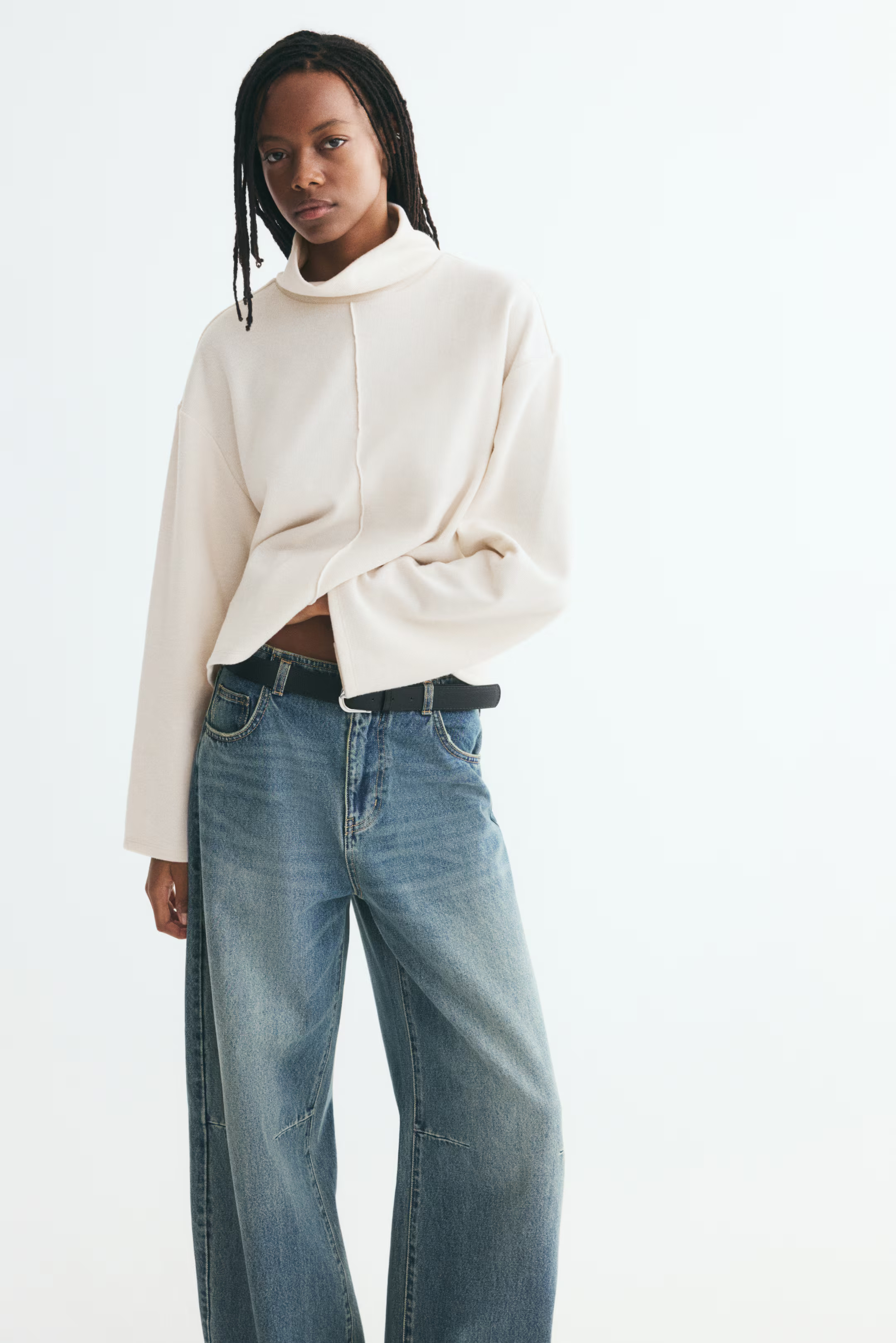 Loose-Fit Mock Turtleneck Sweater | H&M (US, CA, MX)