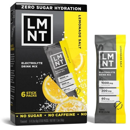 LMNT Zero Sugar Electrolyte Drink Mix - Lemonade - 6 Count | Walmart (US)