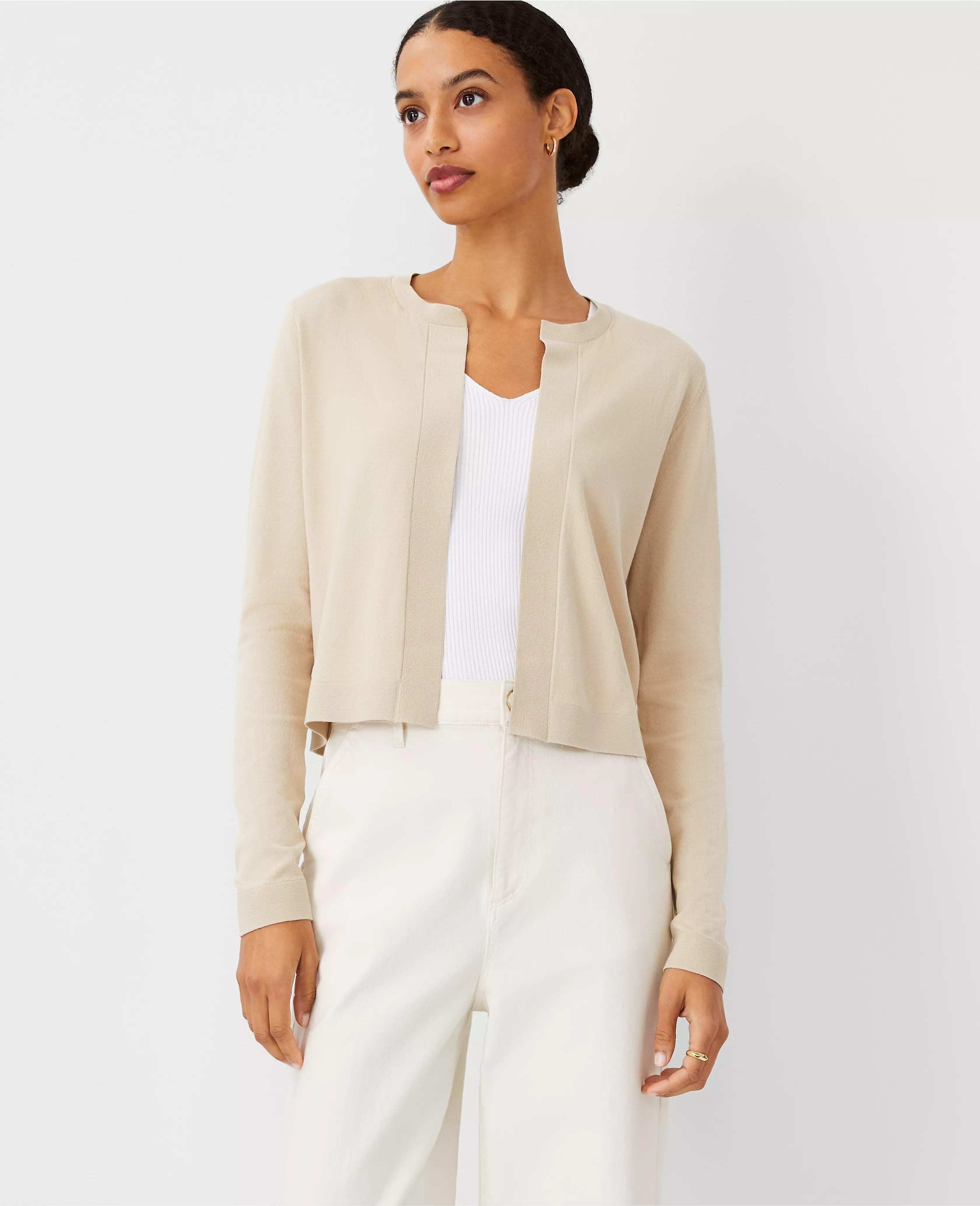 Seasonless Cropped Open Cardigan | Ann Taylor (US)