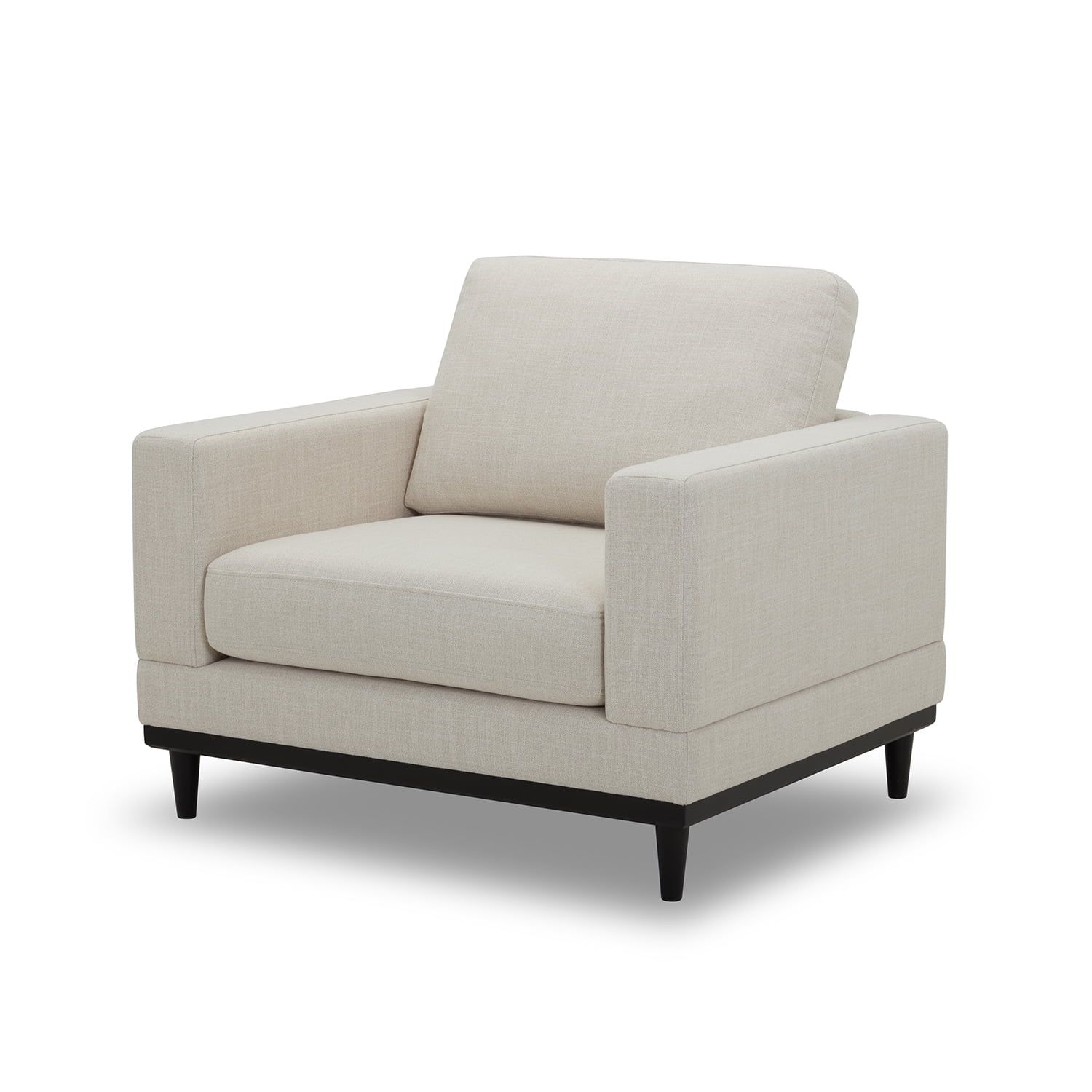 Better Homes & Gardens Springwood Wood Frame Accent Chair, Cream Linen | Walmart (US)