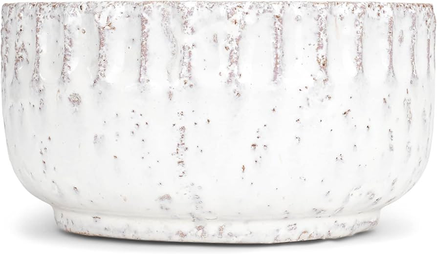 TAG Rustic White Glazed 7.25 x 3.94 Terra Cotta Citronella Candle Bowl | Amazon (US)