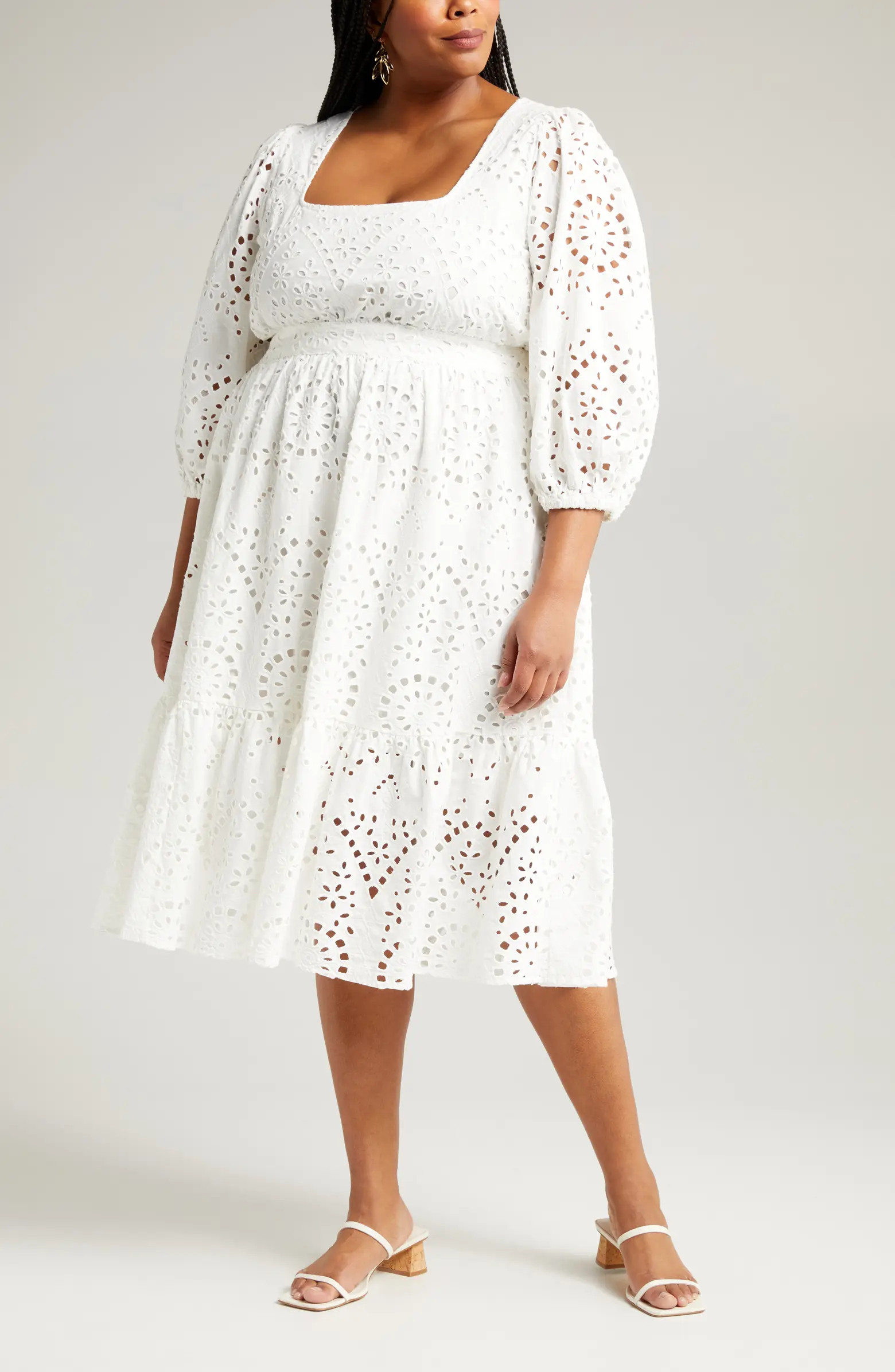 Matching Family Moments Cotton Eyelet Midi Dress | Nordstrom